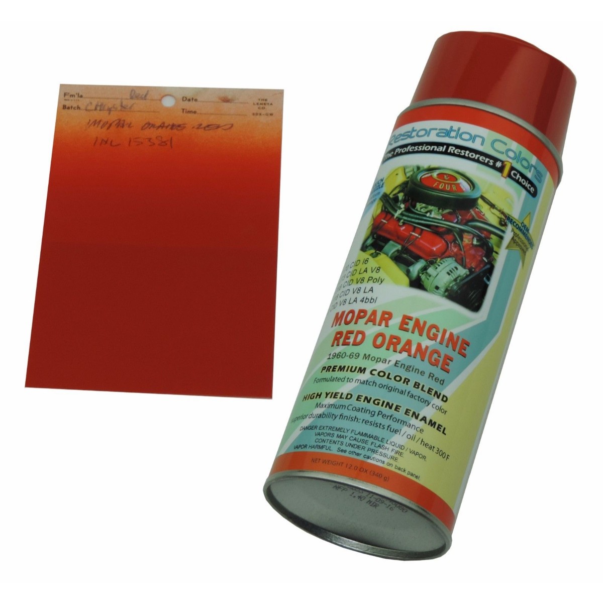 1960 1969 Mopar Red Orange Engine Spray Paint 1pc Inline Tube