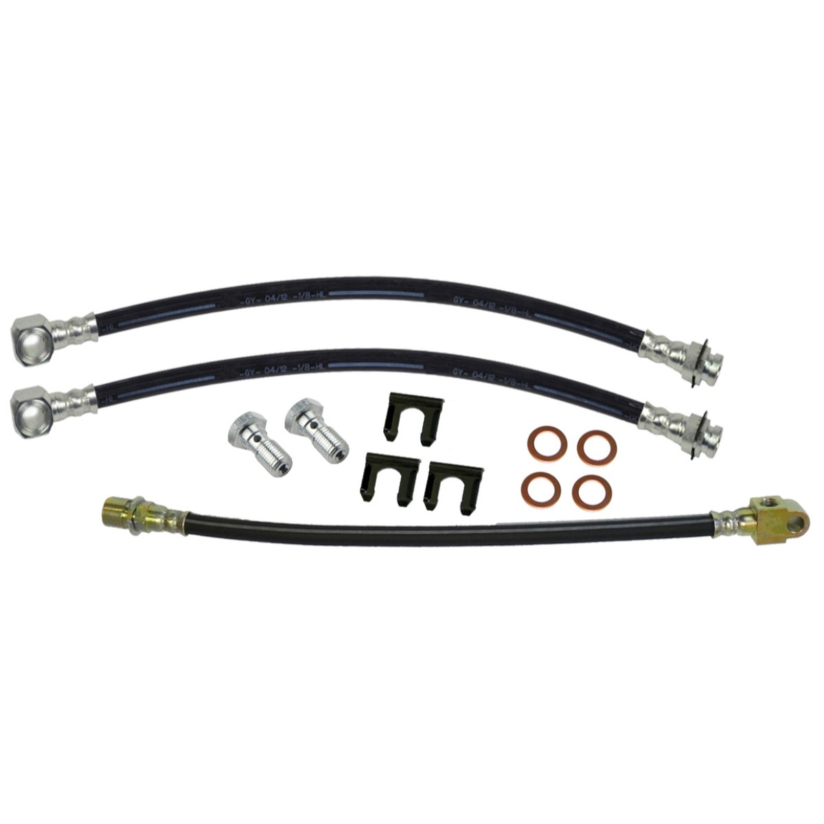 RUBBER GTO WITH FRONT DISCS; FRONT BRAKE FLEX HOSE 69-71/' PONTIAC LEMANS